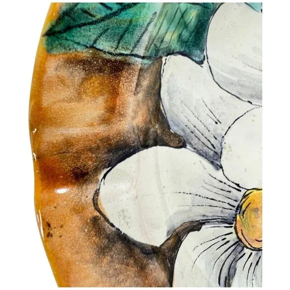 Mayolica Santa Rosa Guanajuato Mexico Ashtray Hand Painted Art Pottery Floral - Picture 4 of 9